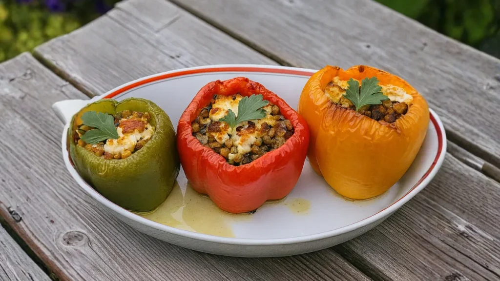 Lentil & Feta Stuffed Peppers