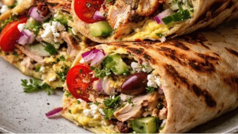 Chicken Wraps with Feta & Fresh Veggies