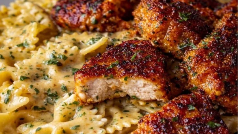Garlic Butter Chicken with Creamy Bowtie Pasta