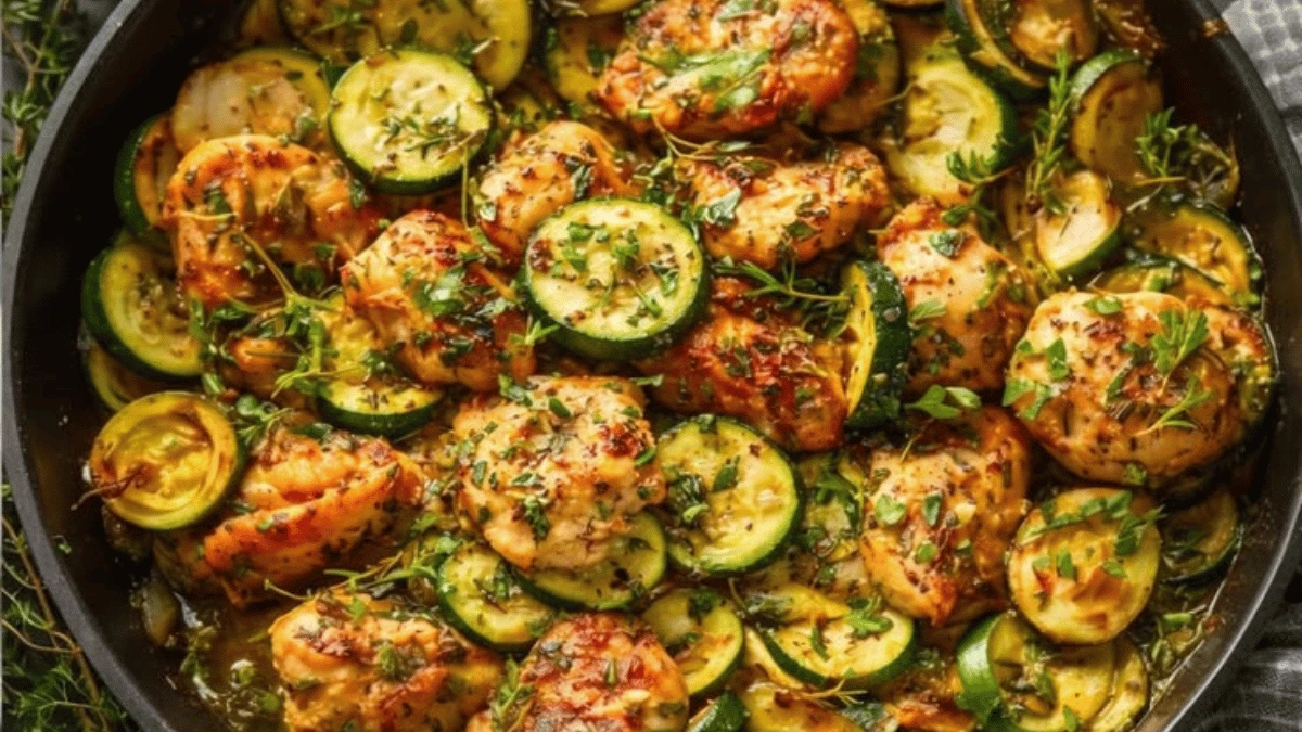 Mediterranean Chicken Zucchini Bake