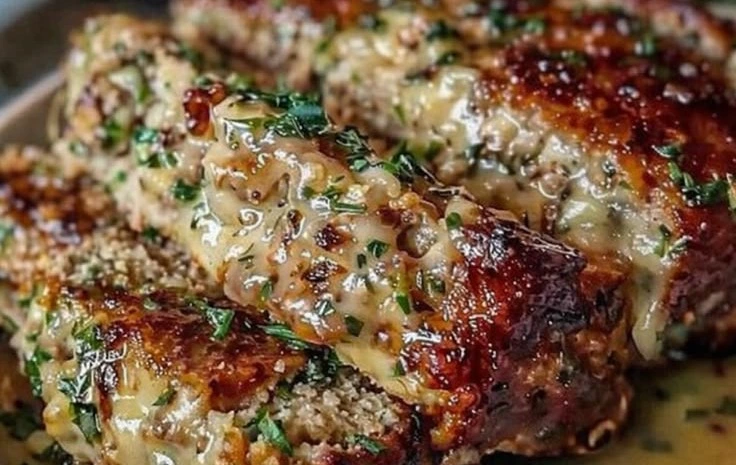 Juicy Garlic Parmesan Meatloaf