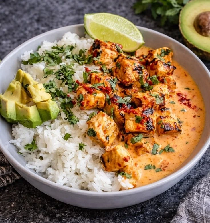 Creamy Coconut Chicken Rice Bowl