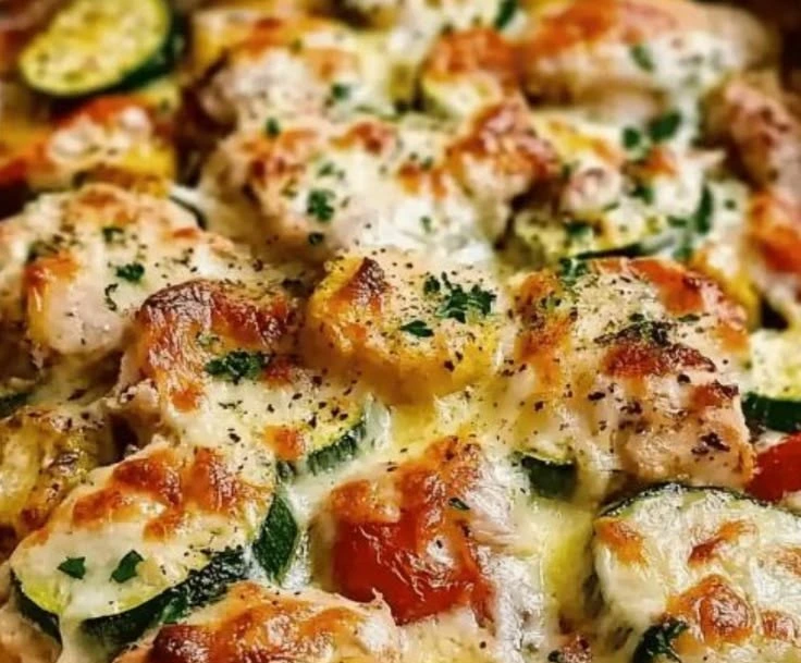 Cheesy Chicken Zucchini Bake
