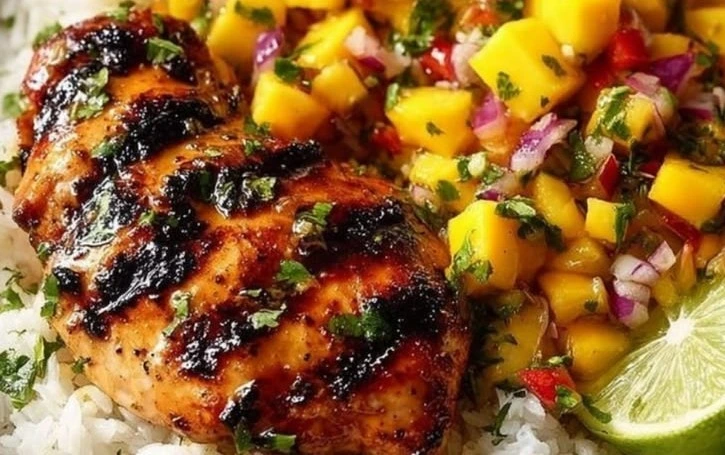 Honey Lime Chicken with Fresh Mango Salsa