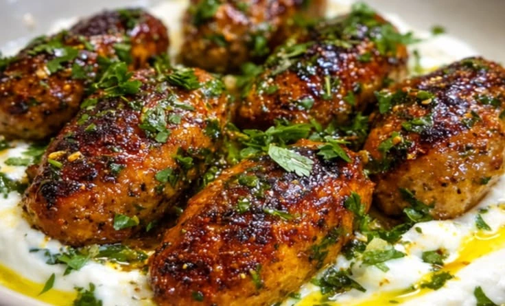 Juicy Chicken Kofta with Creamy Garlic Yogurt Sauce