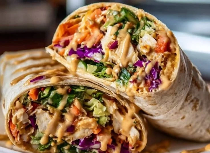 Thai Peanut Chicken Wraps
