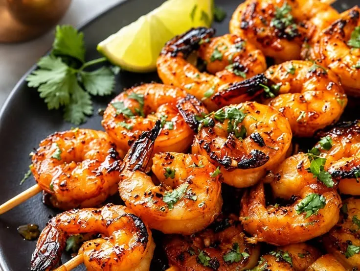 Honey Garlic Grilled Shrimp Skewers