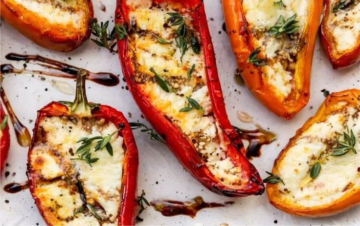 Roasted Goat Cheese Stuffed Mini Peppers