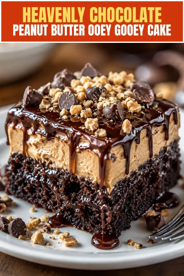 THE BEST N°1 Heavenly Chocolate Peanut Butter Ooey Gooey Cake – Easy Dessert Recipe