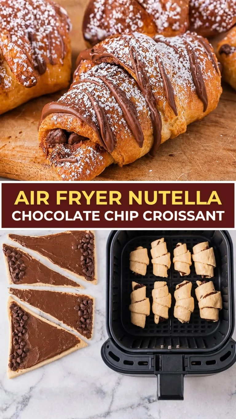 THE BEST N°1 Air Fryer Nutella Chocolate Chip Croissants – Easy 4-Ingredient Dessert Recipe