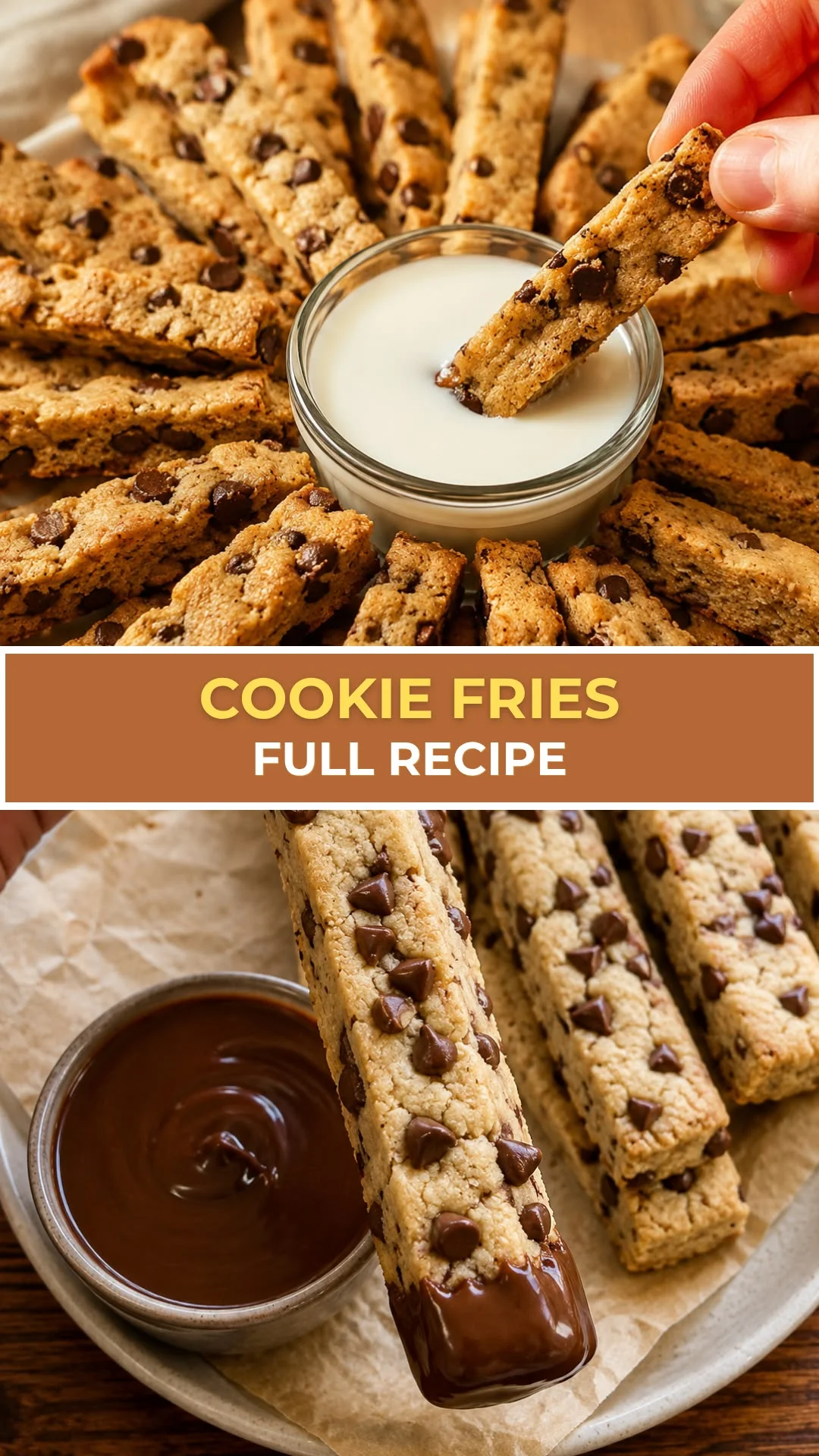 Chocolate Chip Cookie Fries with Rich Chocolate Dip | Crispy, Chewy & Irresistible Dessert