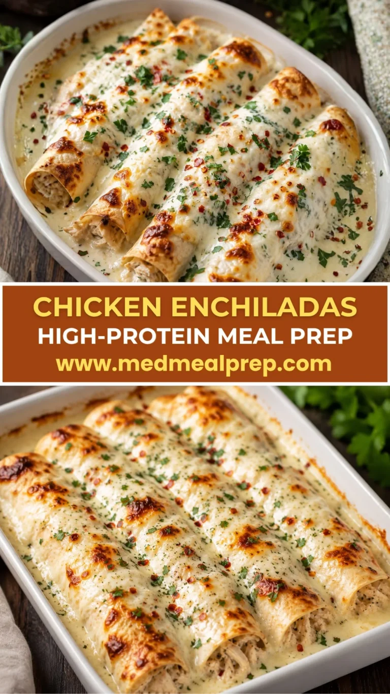 THE BEST N°1 Creamy White Chicken Enchiladas – High-Protein Comfort Food Dinner for Mediterranean Meal Prep