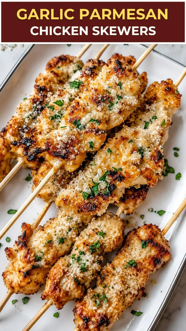 THE BEST N°1 Garlic Parmesan Chicken Skewers (Air Fryer) – Crispy, Juicy & Ready in 20 Minutes!