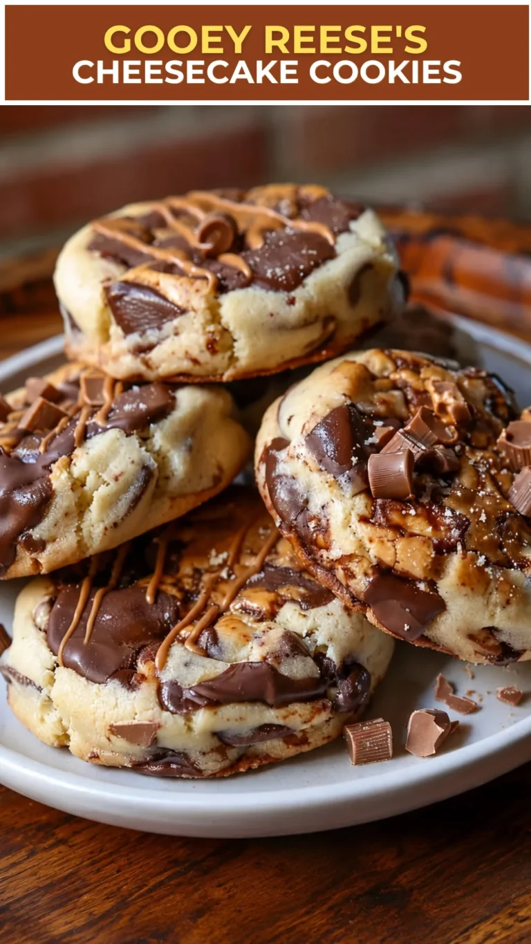 THE BEST N°1 Gooey Reese’s Cheesecake Cookies – Soft, Thick & Loaded with Chocolate