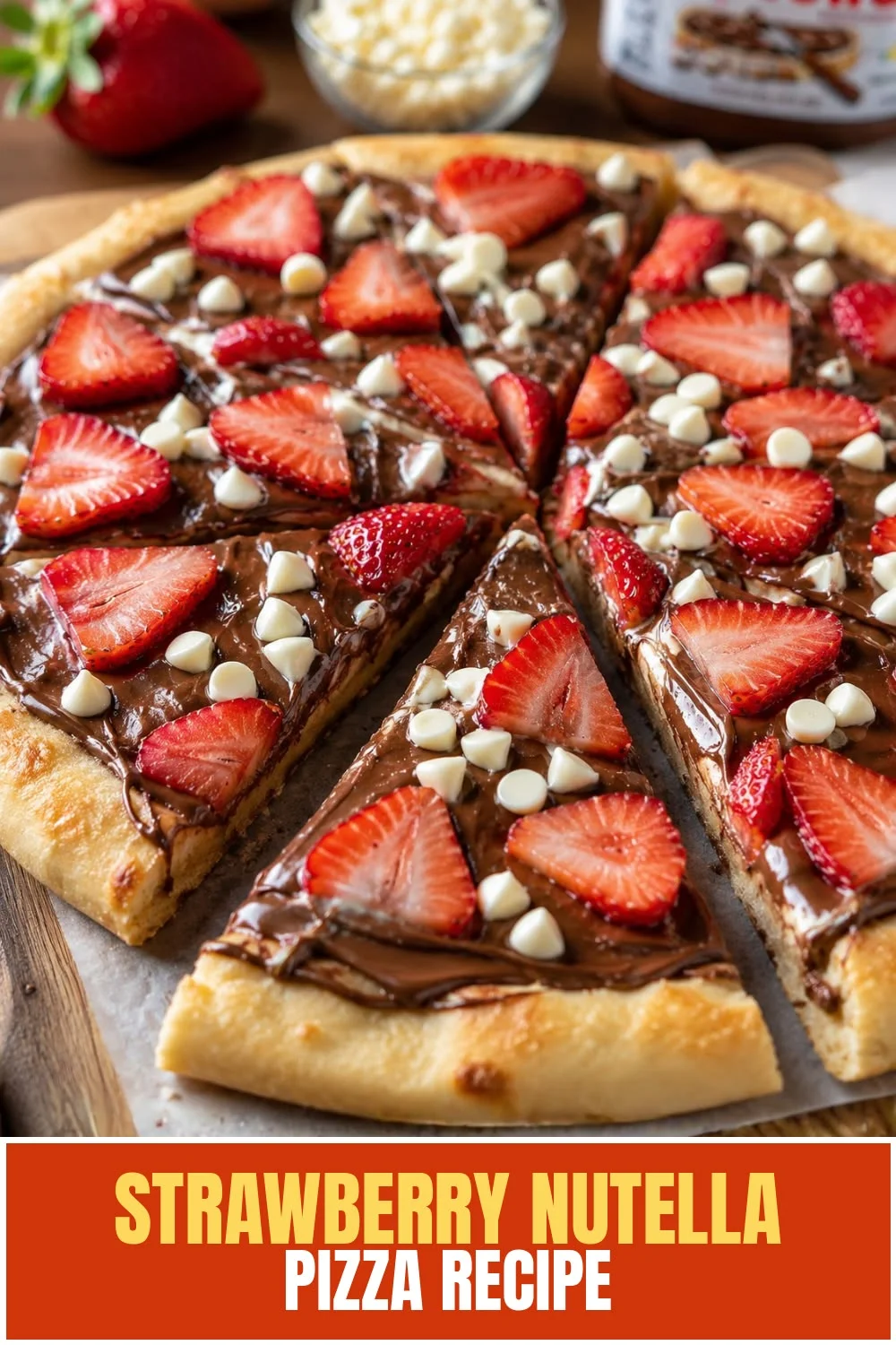 🍕 Strawberry Nutella Pizza | Easy Dessert Recipe