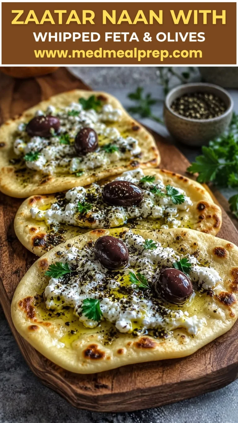 THE BEST N°1 Zaatar Naan with Whipped Feta & Olives – Easy Mediterranean Flatbread Recipe